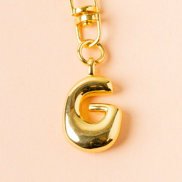 Bubble letter G bag charm