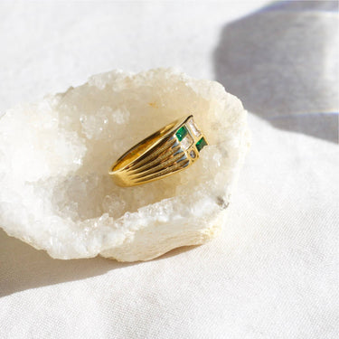 Harpa - Baguette Crystal Square Block Ring