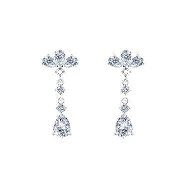 Cubic Zirconia Multi Teardrop Dangle Earrings