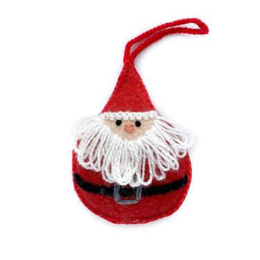 Round Santa Embroidered Christmas Ornament