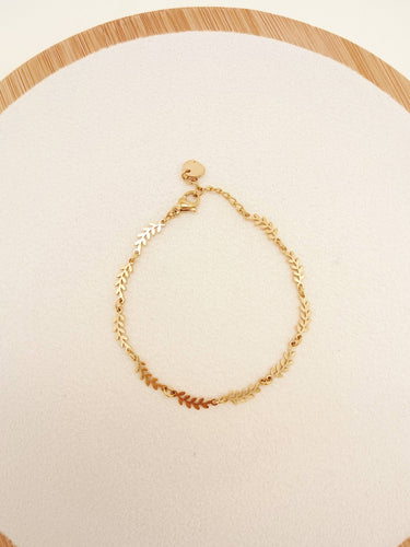 Golden leaf bracelet