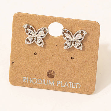 Crystal Butterfly Stud Earrings