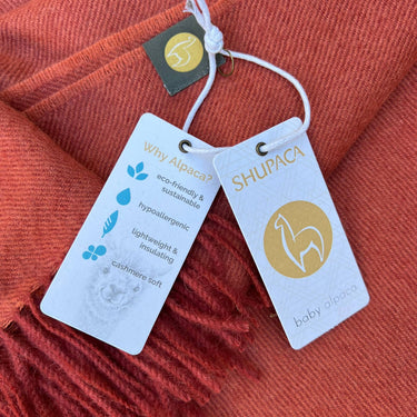 100% Baby Alpaca Scarf - Crimson