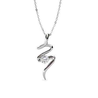 Spiral Pendants - Silver and Crystal