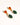 Burée 18K Gold Non-Tarnish Boho Beaded Earrings in green and orange