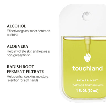 Vanilla Blossom Power Mist Hydrating Hand Sanitizer bottle and packaging