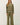 Full length view of model wearing olive green Cloud sweatfleece cropped shirt