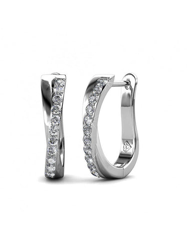 Criss silver and crystal earrings