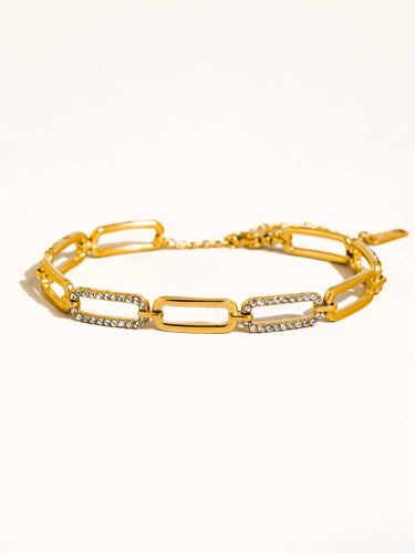 Évasion 18K gold non-tarnish rhinestone chain bracelet