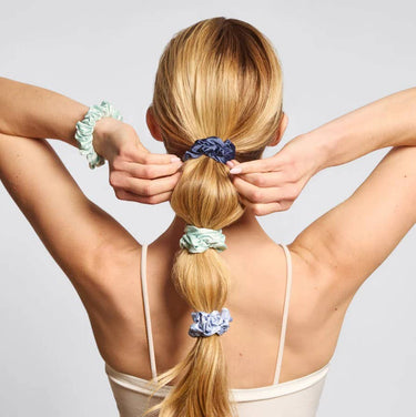 Ruched Satin Scrunchies 5pc Set - Garden Bouquet - Scrunchies & Hair Ties