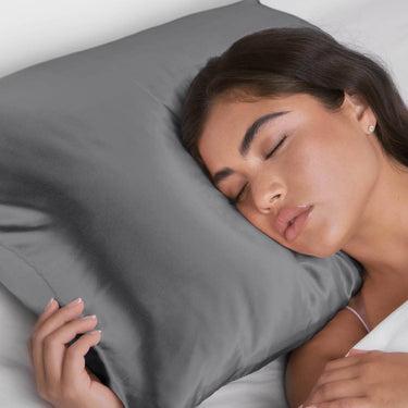 Charcoal satin pillowcase