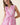 Floral Print Tie Waist Fit & Flare Midi Dress in pink, close-up front view