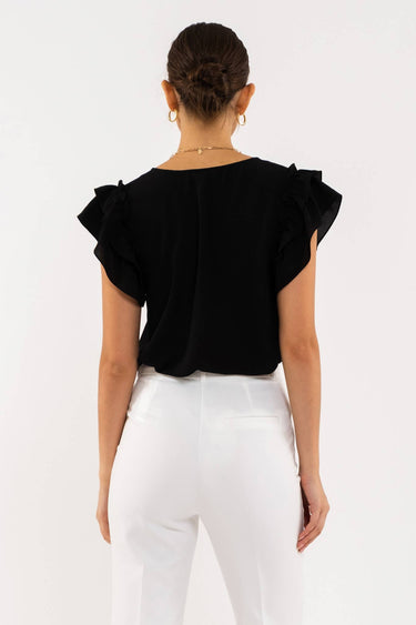 DOUBLE RUFFLE SLEEVE TOP