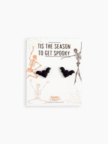 Halloween Studs – Black Bat Halloween Earrings
