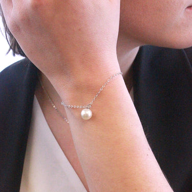 Crystal Pearl Bracelet - Silver and Crystal