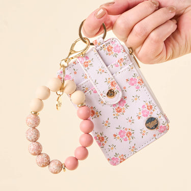 Cream keychain wallet front view
