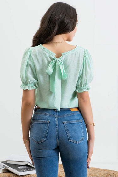 DOTTED SQUARE NECK TOP