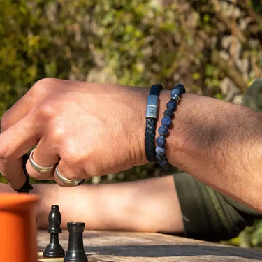 Leather Bracelet Riley - Marine