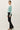 Side view of model wearing purple [NEW COLOR] Ribbed Crewneck Cardigan in mint green.