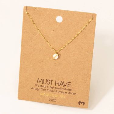 Rounded Opal Planet Charm Necklace