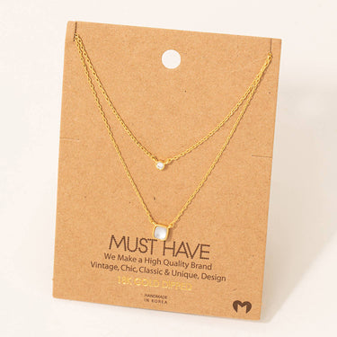 Square And Circle Pendant Necklace