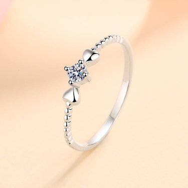 Dainty Heart Moissanite Stacking Ring in 925 Sterling Silver
