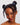 Woman wearing satin petite scrunchies midnight style hair accessory