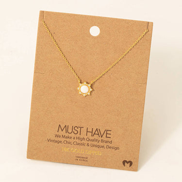 Opal Sun Pendant Necklace
