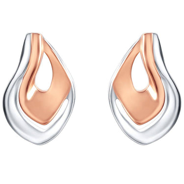 Two-Tone Sterling Silver Layered Teardrop Earrings