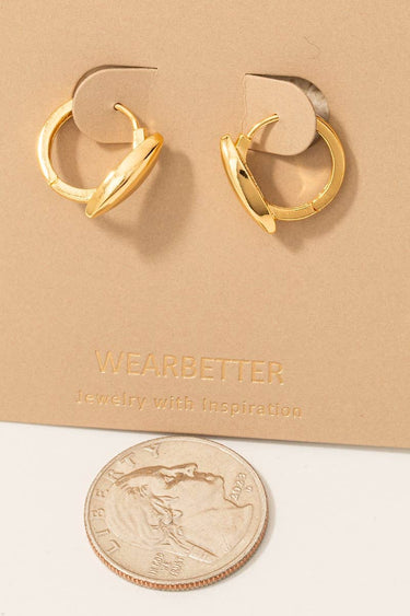 Gold Dipped Oval Accent Hinge Hoop Earrings - G - Hoop