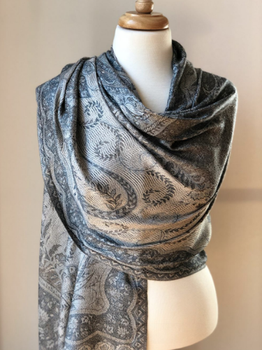 Gray Jamawar Pashmina
