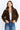 CET26859 Sherpa Fleece Zip-Up Jacket Contrast Trim front view on model