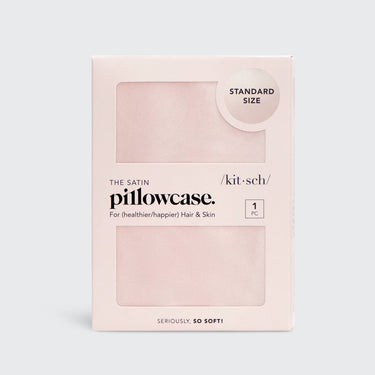 Blush satin pillowcase packaging