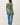 Back view of model wearing purple [NEW COLOR] Ribbed Crewneck Cardigan in green