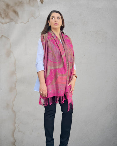 Fuschia Jamawar Pashmina