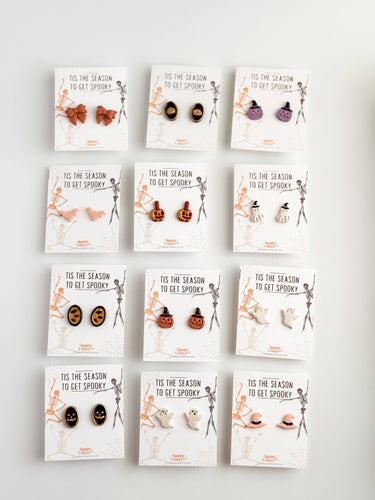 Halloween Studs – Witch Orange Jack-o-Lantern Earrings