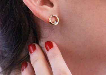 Clarine earrings - gold and crystal