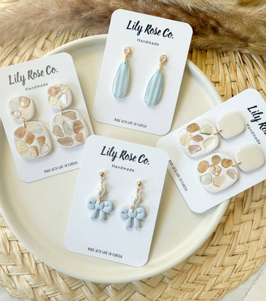 Blue Striped Earrings 