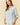 Striped Puff Sleeve Pullover Top in light blue side view