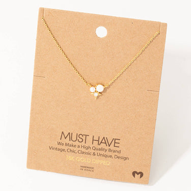 Gold-Tone Mini Opal Star Charm Pendant Necklace