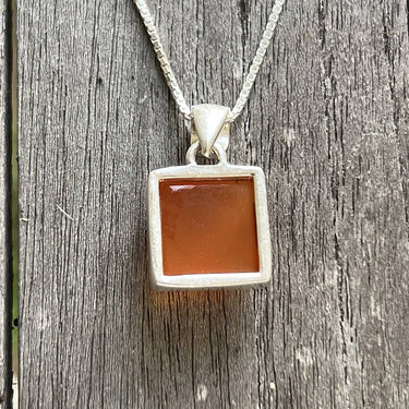 Natural Carnelian Pendant Sterling Silver
