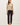 Full-length view of model wearing brown Ultra Soft Essential Basic Crewneck Button Up Cardigan
