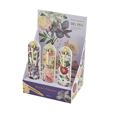 Bloom Travel Gel Pen with Sleeve decorative floral design