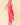 Two Tone Floral Button-Down Bodice Midi Dress in pink front view