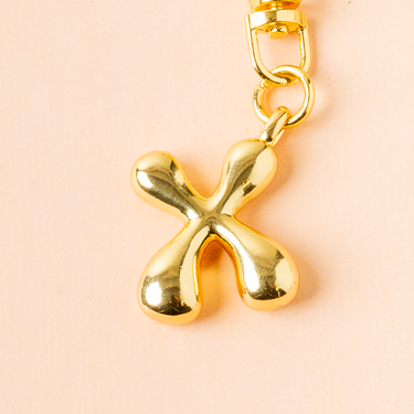 Personalized bubble letter keychain X