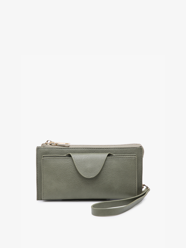 WL0004RF Kyla RFID Wallet w Snap Closure - Olive - Clutch