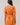 Back view of Donna Dot Elanie Button Down Mini Dress in orange pink with floral pattern and cinched waist design.