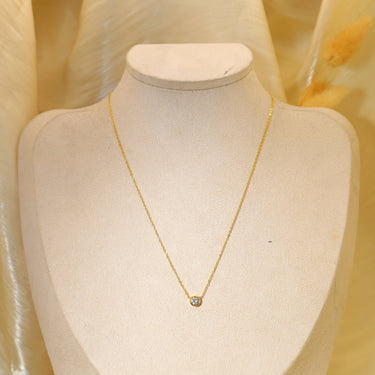 Golden Chain Necklace With Rhinestone