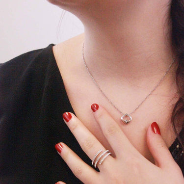 Adelise Necklace- Silver and Crystal