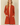 Shop Wall rust orange long sleeve open front cardigan with side pockets worn by a blonde model